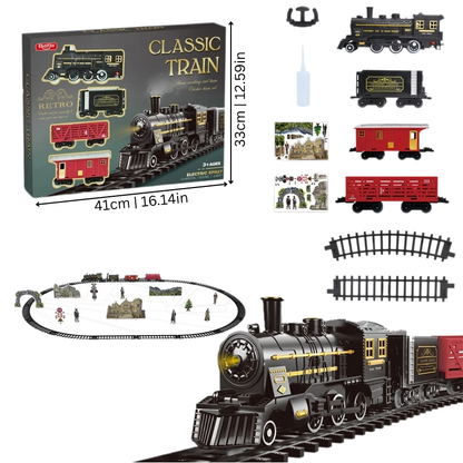 Coffret train électrique à vapeur pour enfants avec lumières et sons
