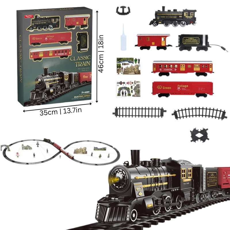 Coffret train électrique à vapeur pour enfants avec lumières et sons