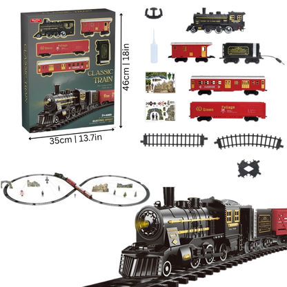 Coffret train électrique à vapeur pour enfants avec lumières et sons