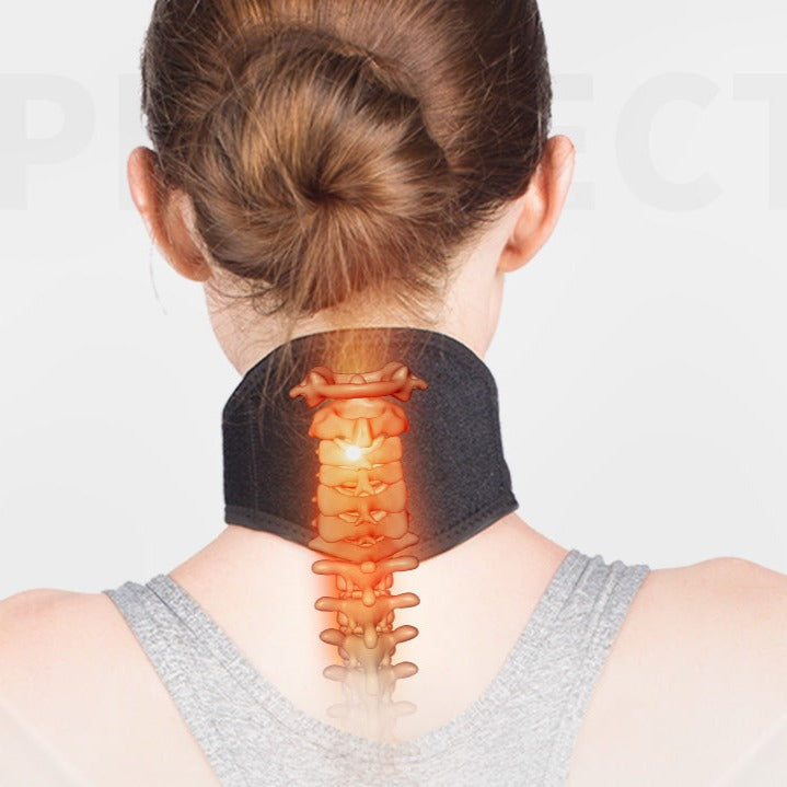 Collier cervical magnétique auto-chauffant