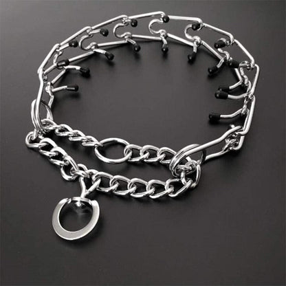 Collier de dressage pour chien réglable avec pointes gainées de caoutchouc