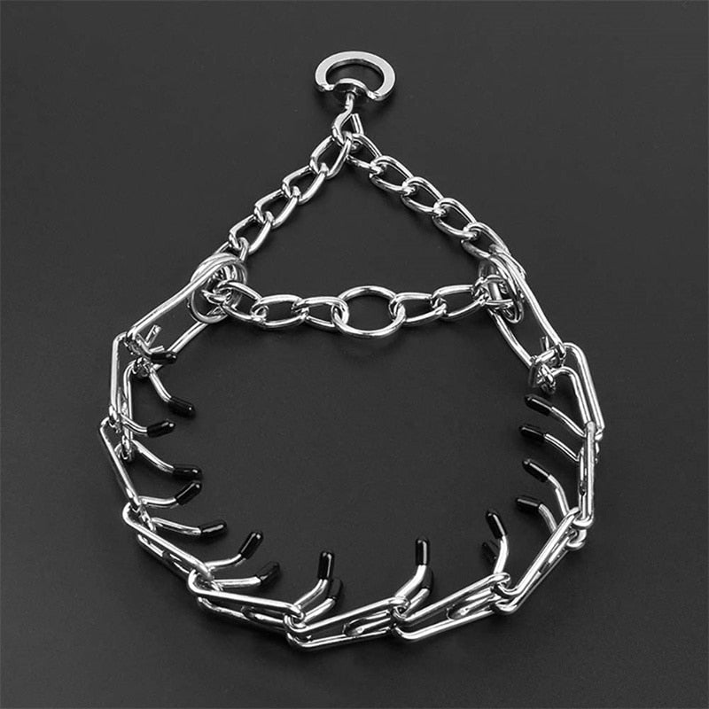 Collier de dressage pour chien réglable avec pointes gainées de caoutchouc