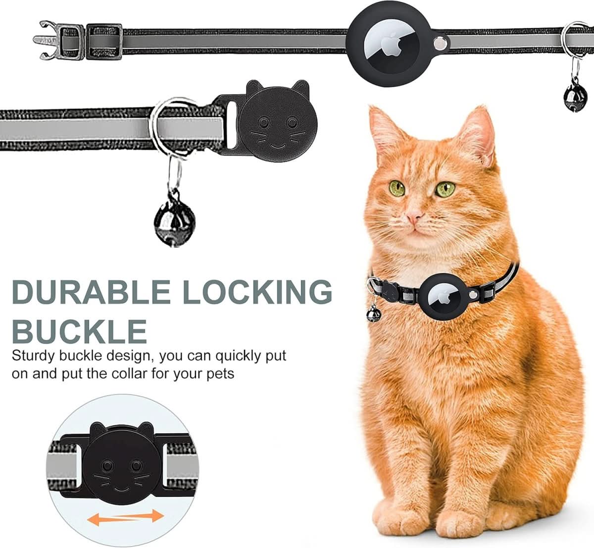 Collier GPS pour chats avec design réfléchissant