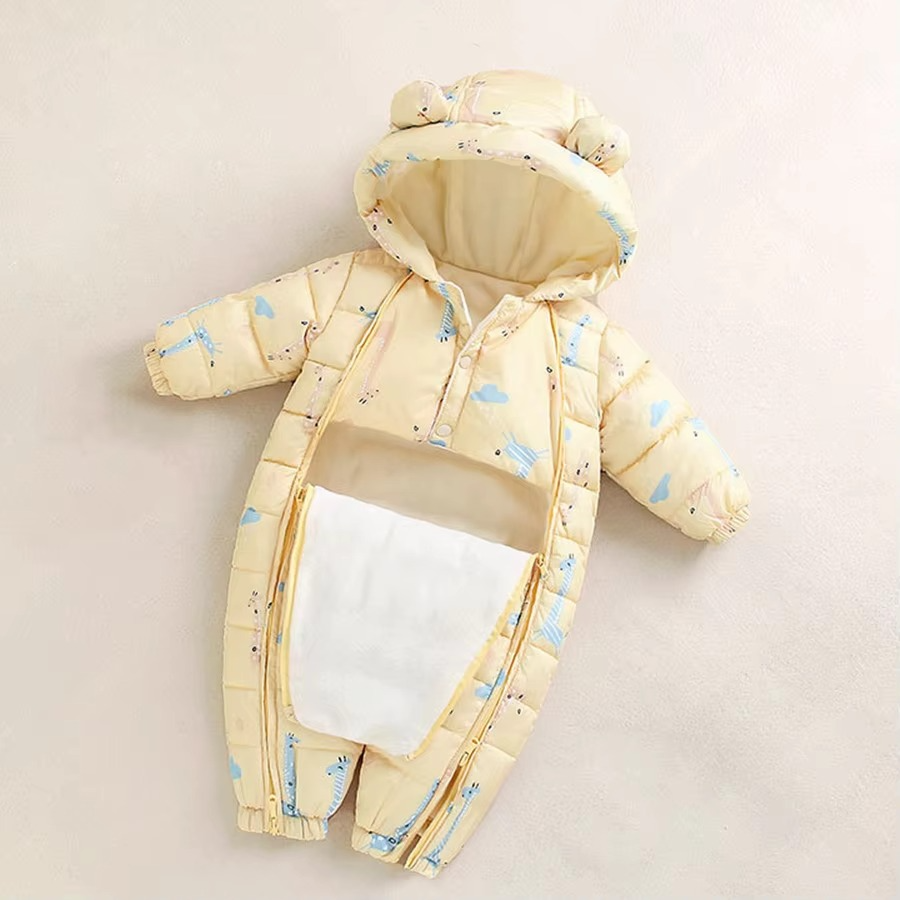 Combinaison à capuche en polaire douillette pour bébés et tout-petits