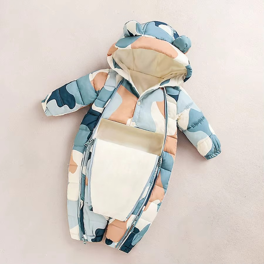 Combinaison à capuche en polaire douillette pour bébés et tout-petits