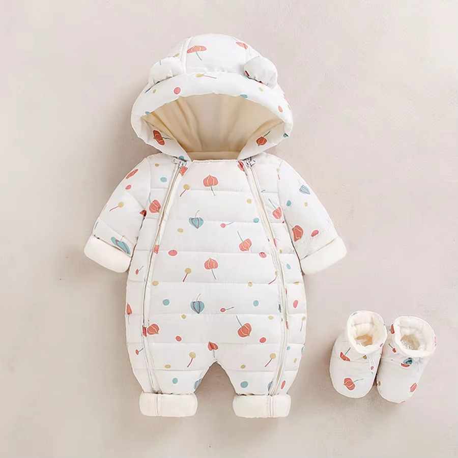Combinaison à capuche en polaire douillette pour bébés et tout-petits