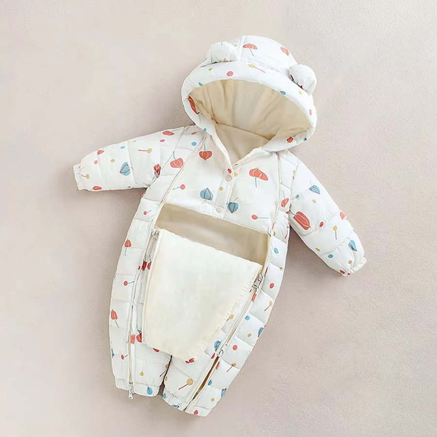 Combinaison à capuche en polaire douillette pour bébés et tout-petits