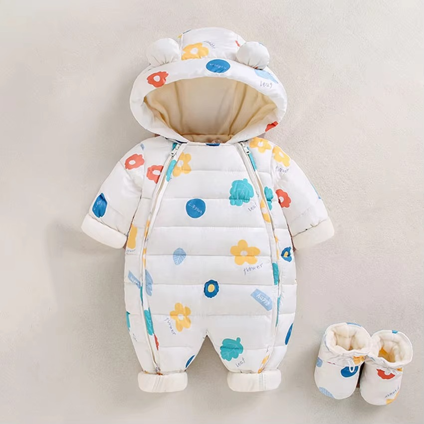 Combinaison à capuche en polaire douillette pour bébés et tout-petits
