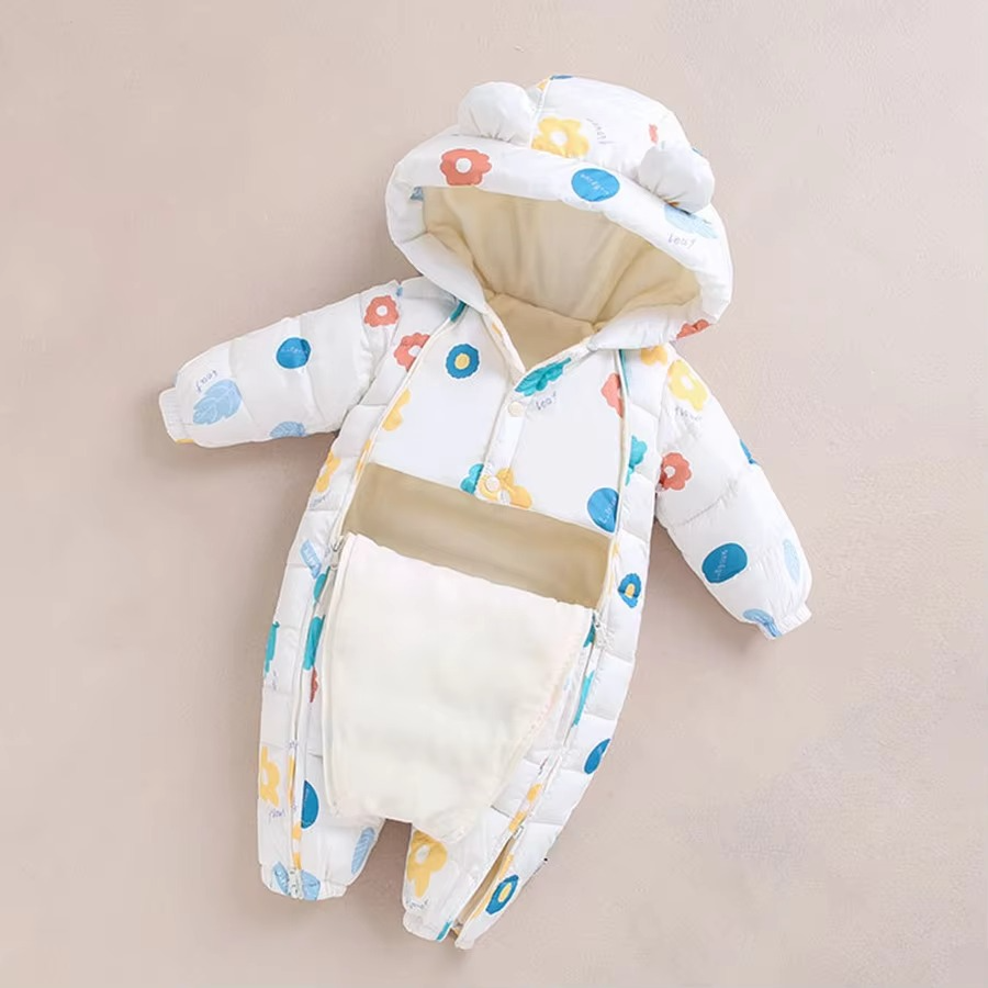 Combinaison à capuche en polaire douillette pour bébés et tout-petits
