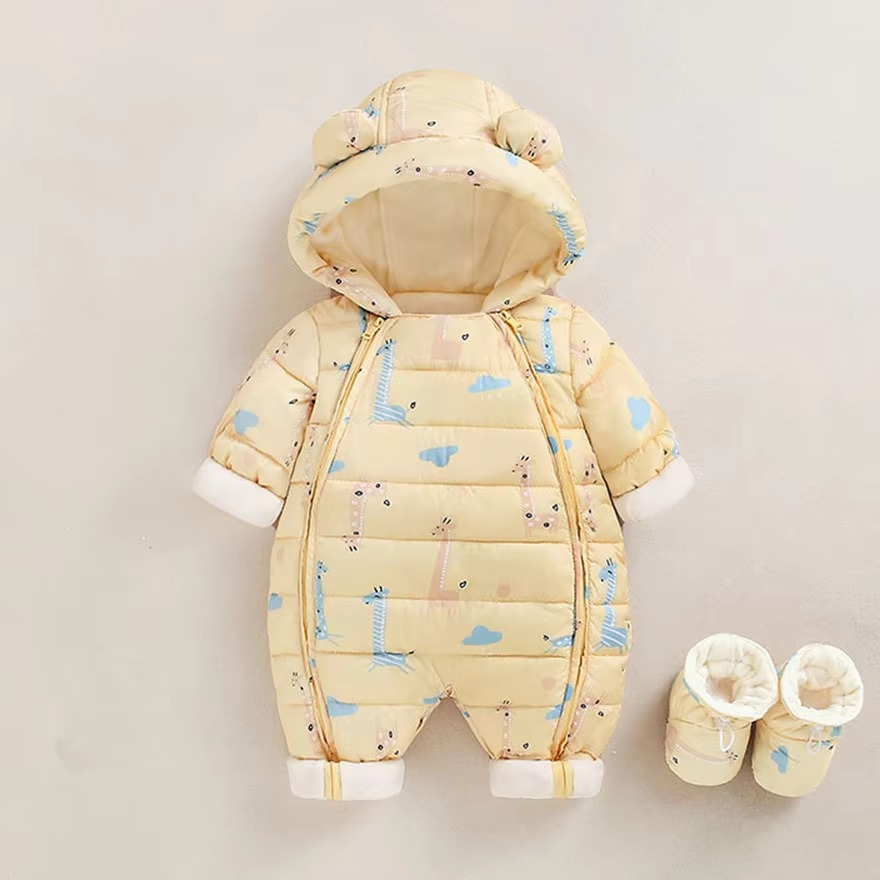 Combinaison à capuche en polaire douillette pour bébés et tout-petits