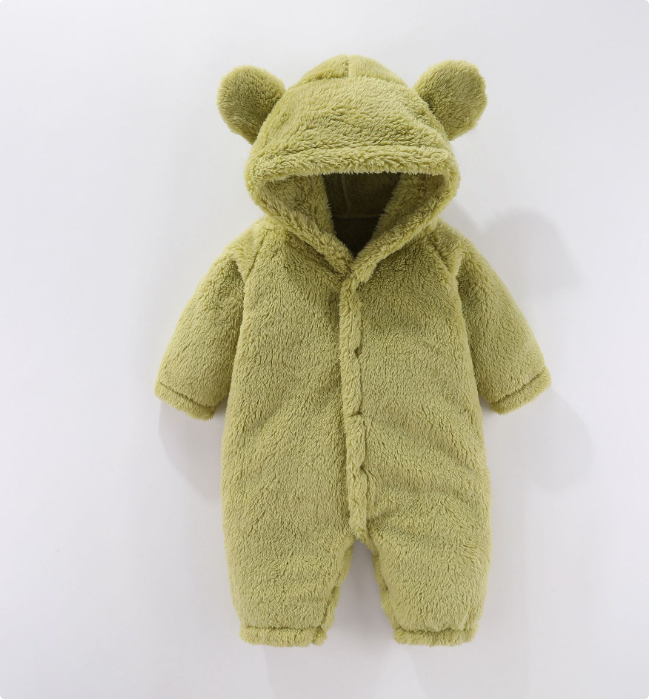 Combinaison bébé en polaire à capuche, chaude et douillette, pour le froid