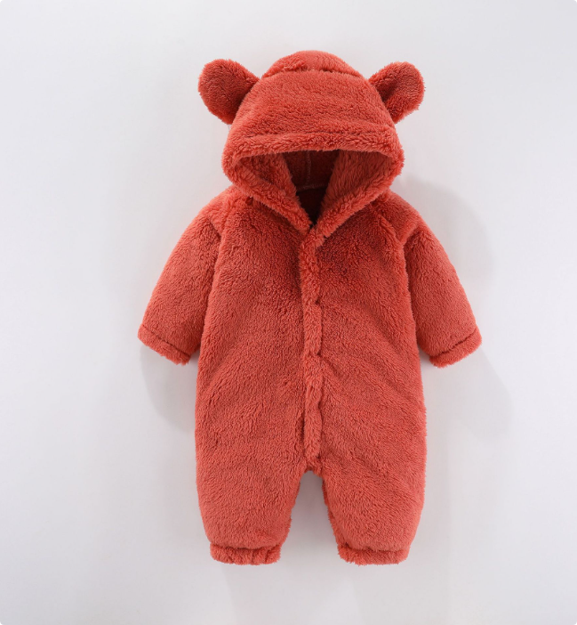 Combinaison bébé en polaire à capuche, chaude et douillette, pour le froid