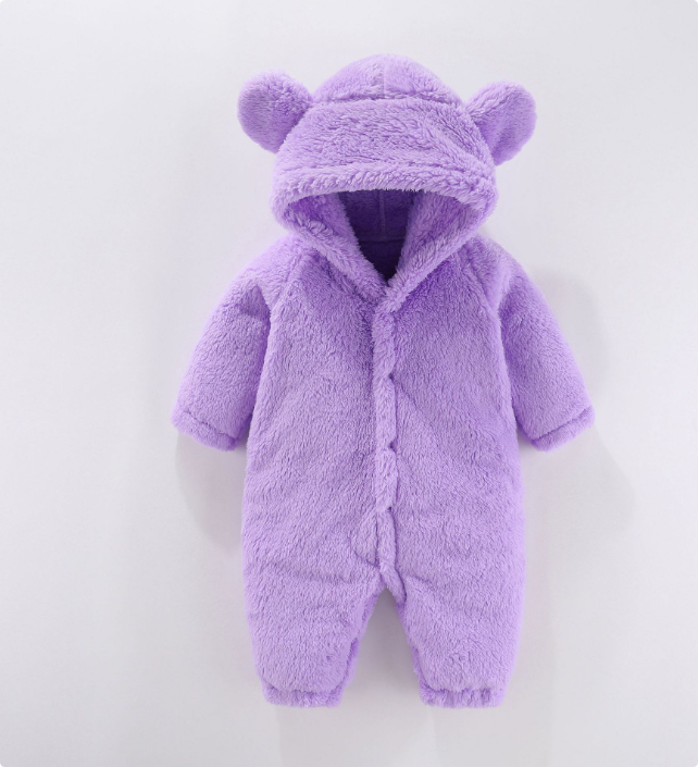 Combinaison bébé en polaire à capuche, chaude et douillette, pour le froid