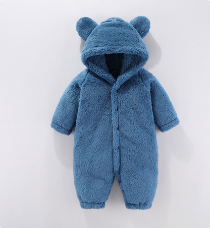 Combinaison bébé en polaire à capuche, chaude et douillette, pour le froid