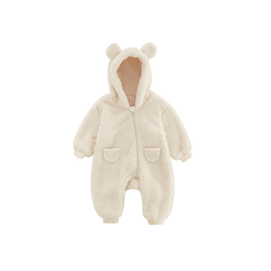 Combinaison chaude en polaire pour bébé à imprimé animalier