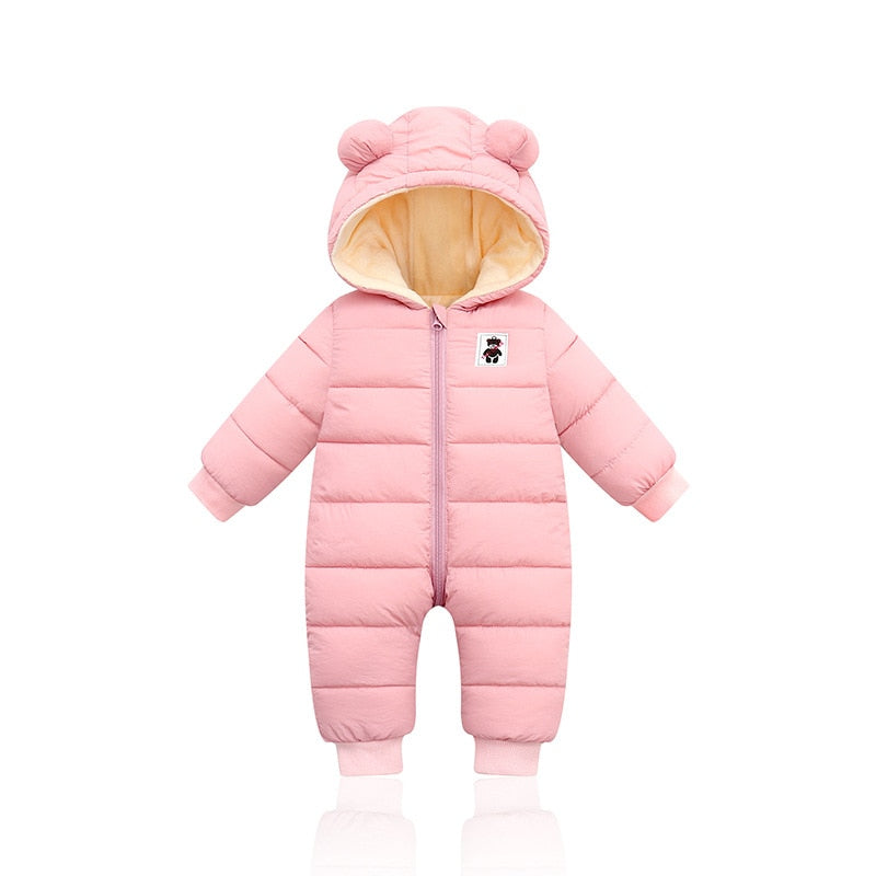 Combinaison d’hiver pour bébé chaude et douillette avec oreilles