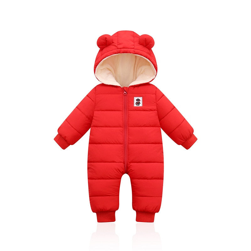 Combinaison d’hiver pour bébé chaude et douillette avec oreilles