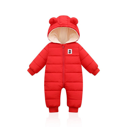 Combinaison d’hiver pour bébé chaude et douillette avec oreilles