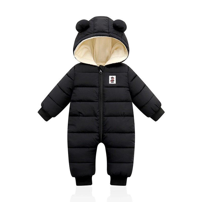 Combinaison d’hiver pour bébé chaude et douillette avec oreilles