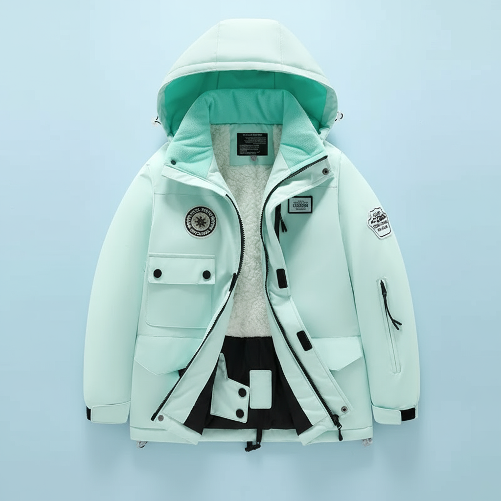 Combinaison de ski imperméable thermique doublée en polaire pour enfants