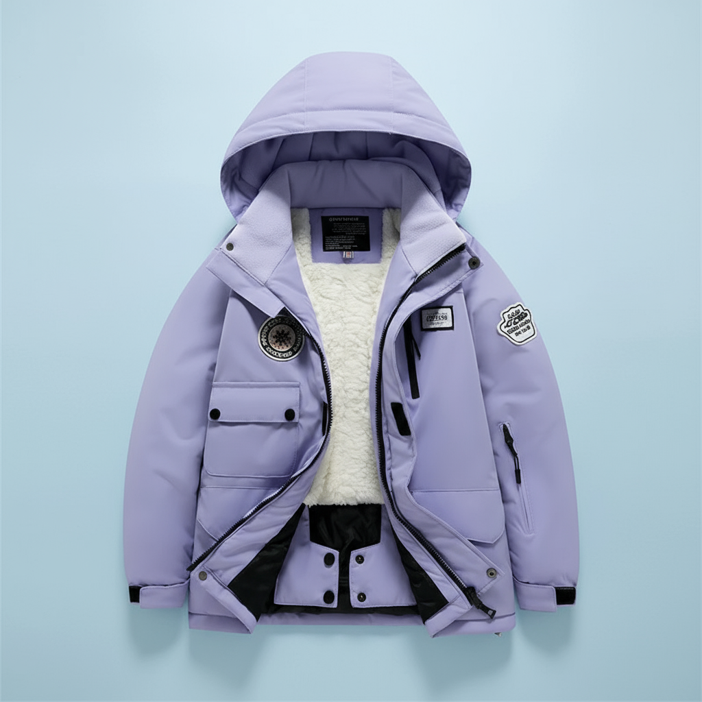 Combinaison de ski imperméable thermique doublée en polaire pour enfants
