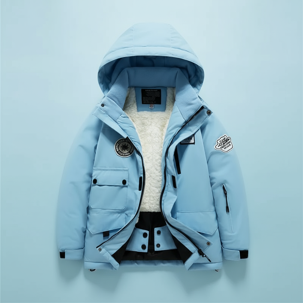 Combinaison de ski imperméable thermique doublée en polaire pour enfants