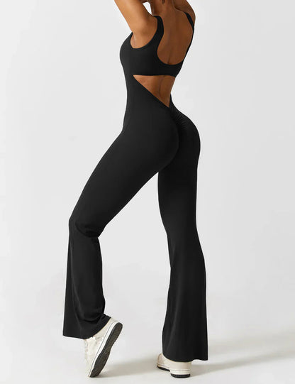 Combinaison de sport à dos ouvert pour femme