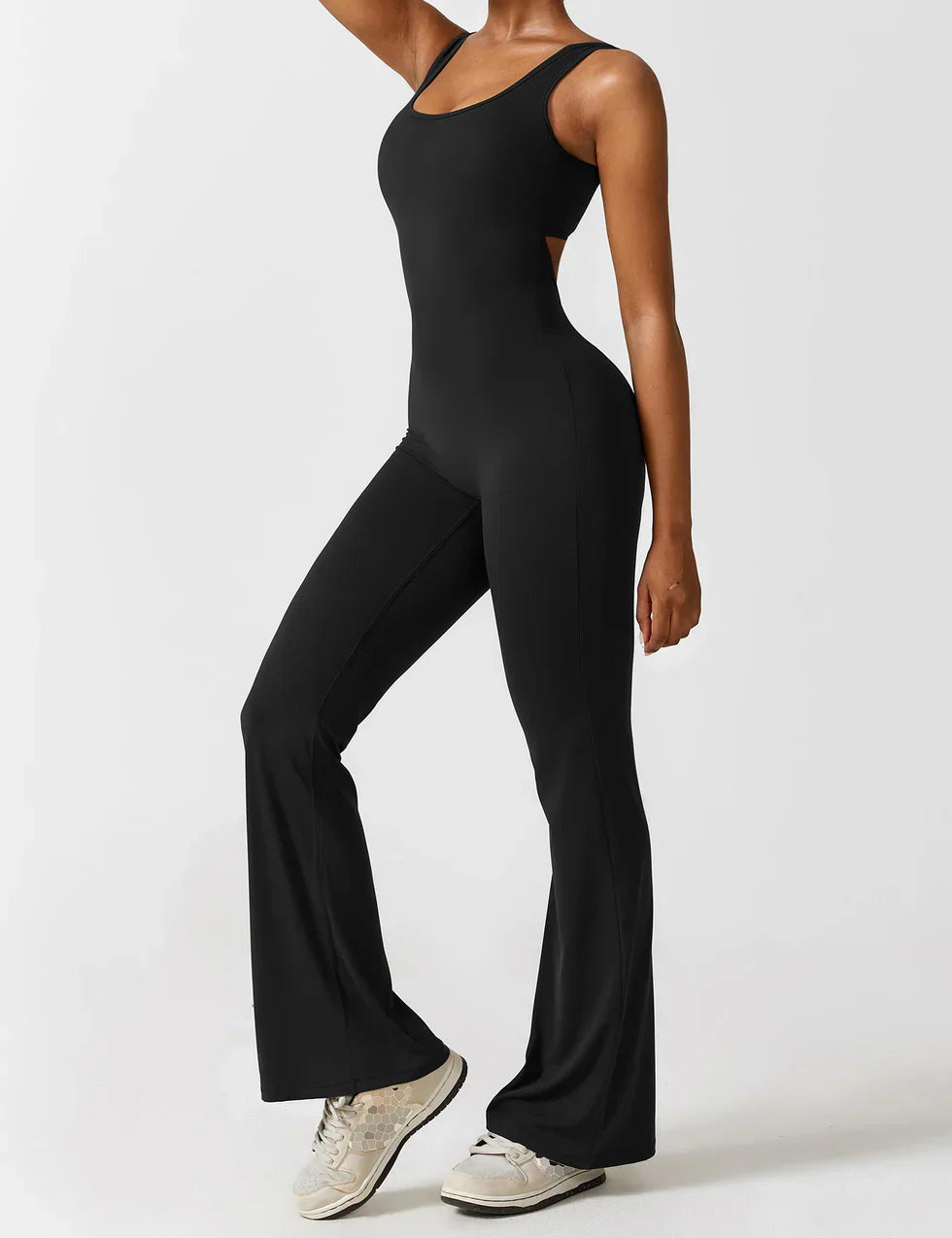 Combinaison de sport à dos ouvert pour femme