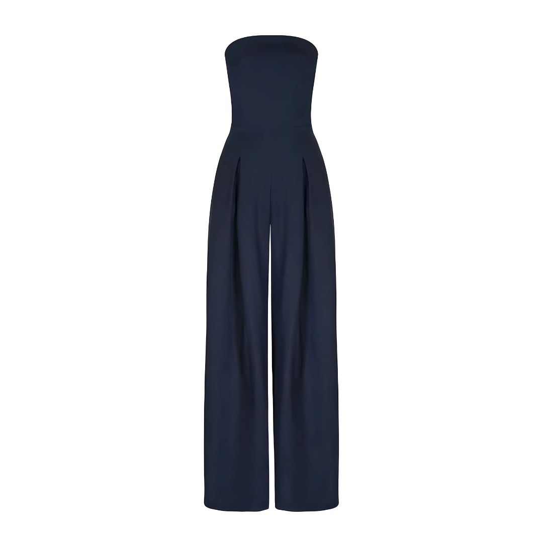 Combinaison pantalon sans bretelles à jambes larges pour femme