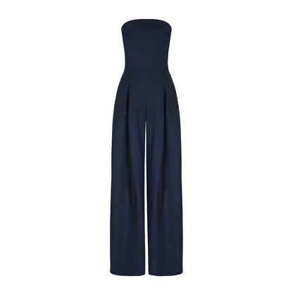 Combinaison pantalon sans bretelles à jambes larges pour femme