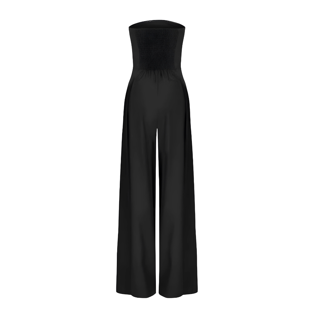 Combinaison pantalon sans bretelles à jambes larges pour femme