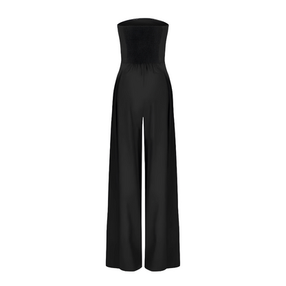 Combinaison pantalon sans bretelles à jambes larges pour femme