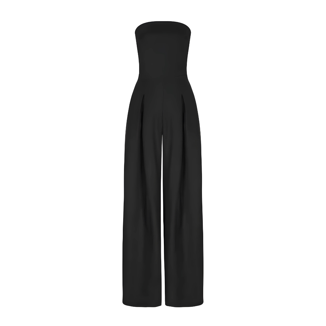 Combinaison pantalon sans bretelles à jambes larges pour femme