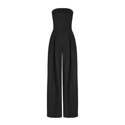 Combinaison pantalon sans bretelles à jambes larges pour femme