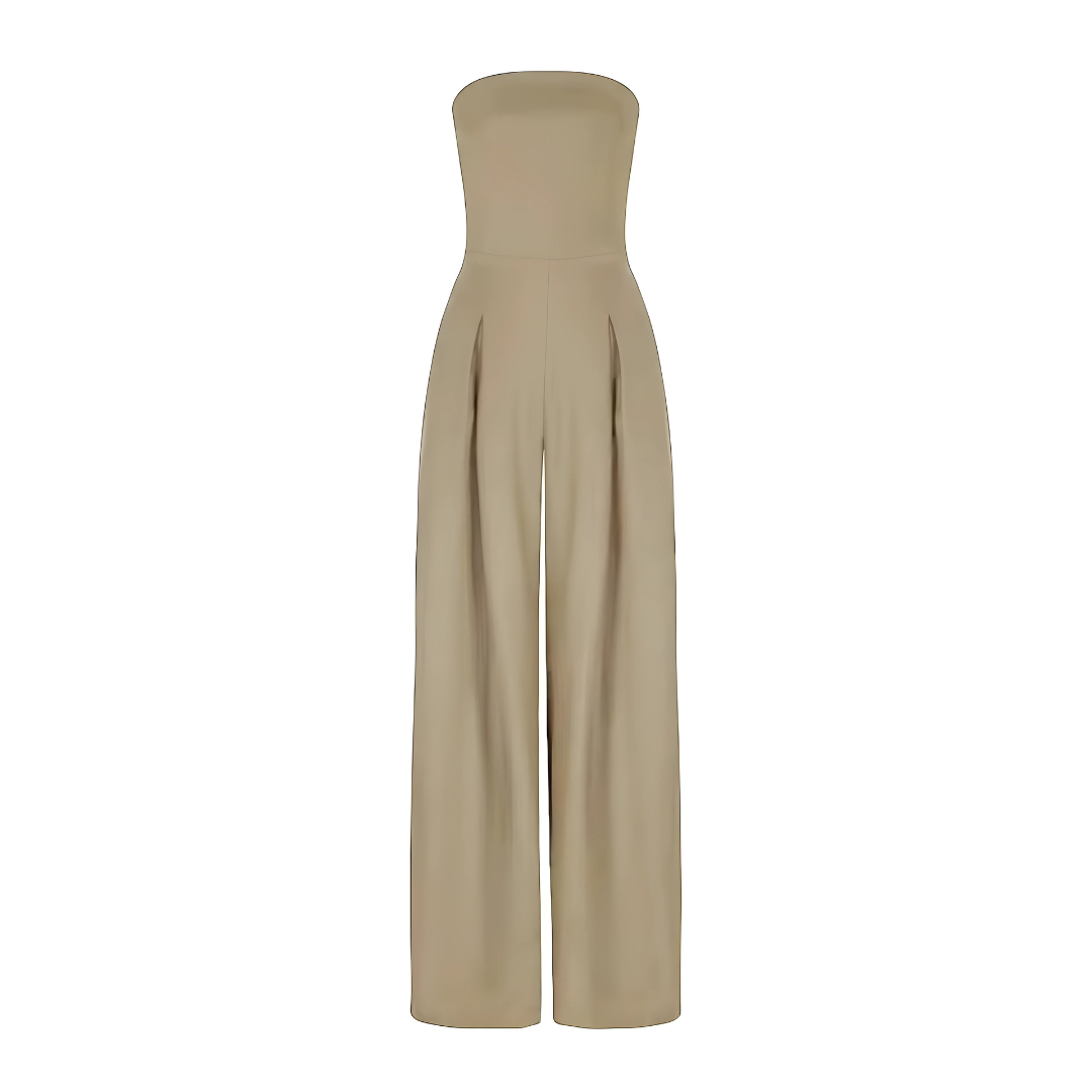 Combinaison pantalon sans bretelles à jambes larges pour femme