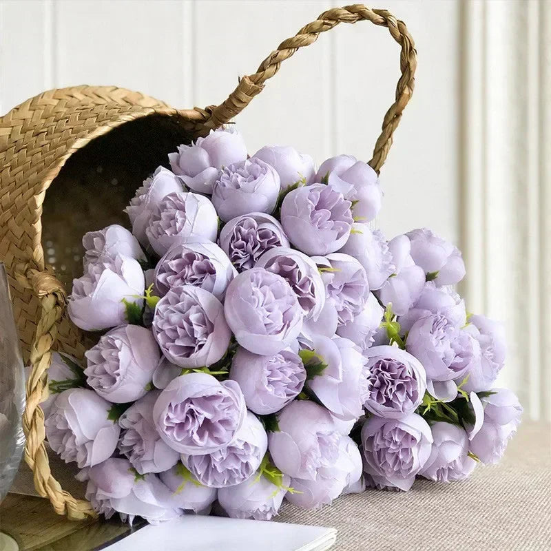 Composition de pivoines en soie - collection nuances romantiques