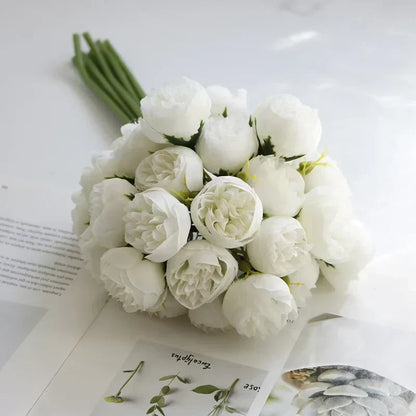 Composition de pivoines en soie - collection nuances romantiques
