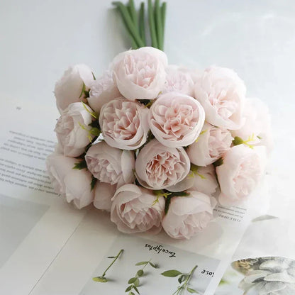 Composition de pivoines en soie - collection nuances romantiques