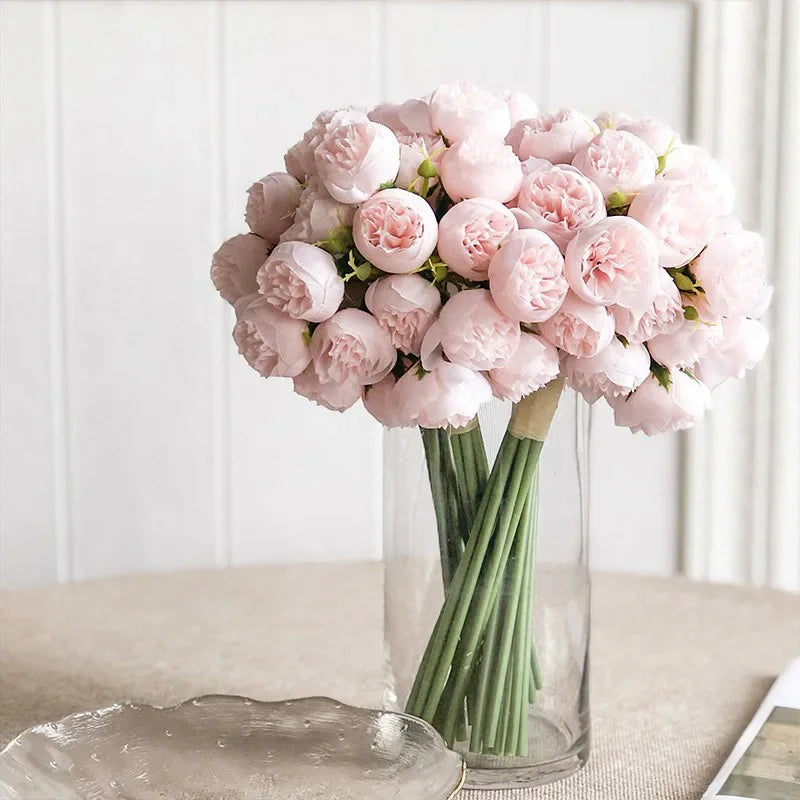 Composition de pivoines en soie - collection nuances romantiques