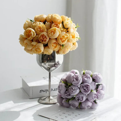 Composition de pivoines en soie - collection nuances romantiques