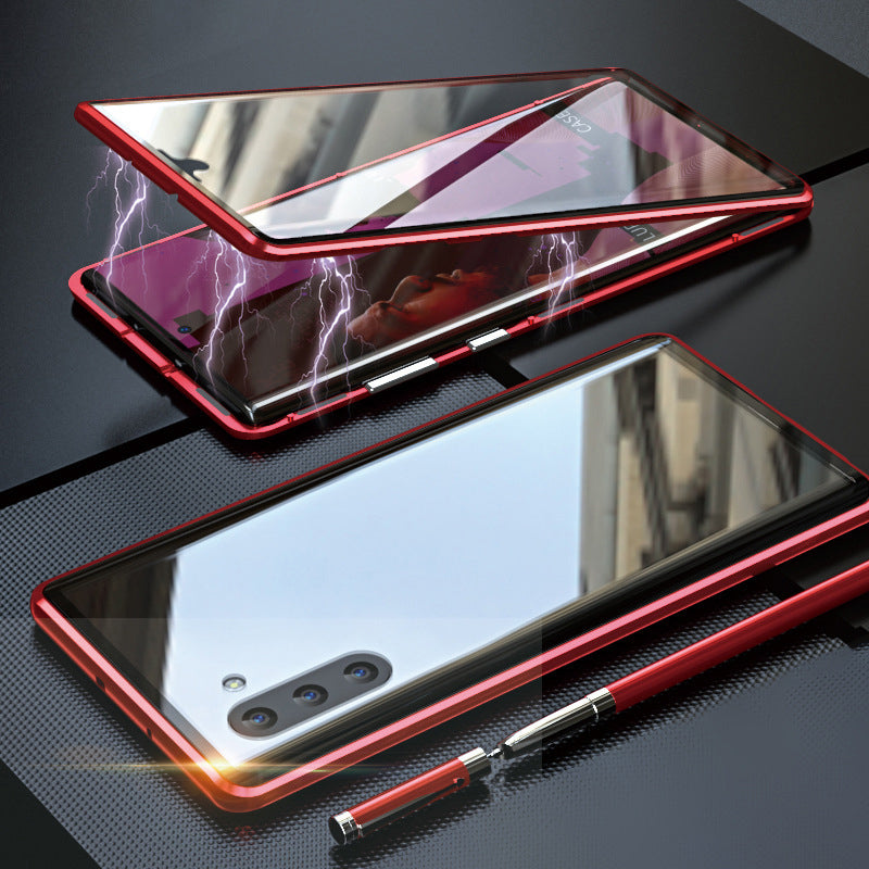 Coque de téléphone magnétique double face en verre trempé