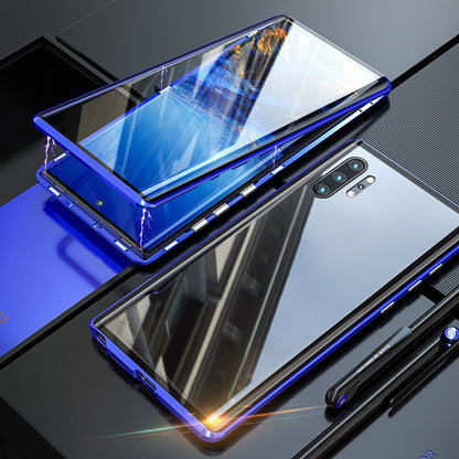 Coque de téléphone magnétique double face en verre trempé