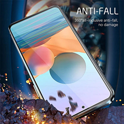 Coque de téléphone magnétique double face en verre trempé