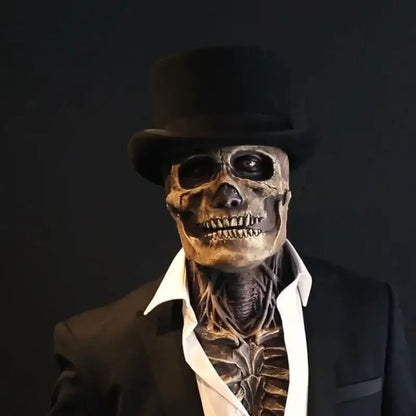 Costume de squelette d’Halloween ultra-réaliste avec masque