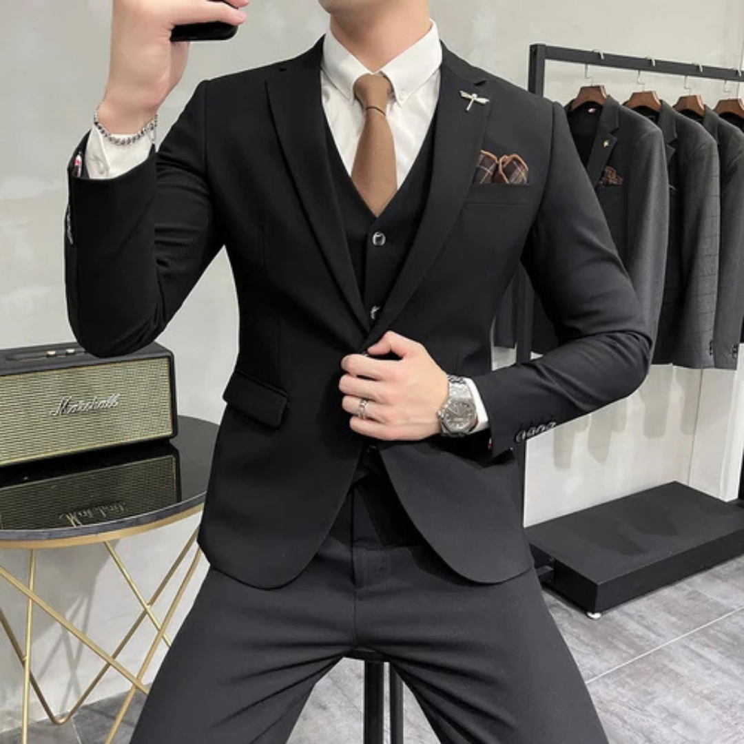 Costume trois pièces coupe slim pour homme | automne formel