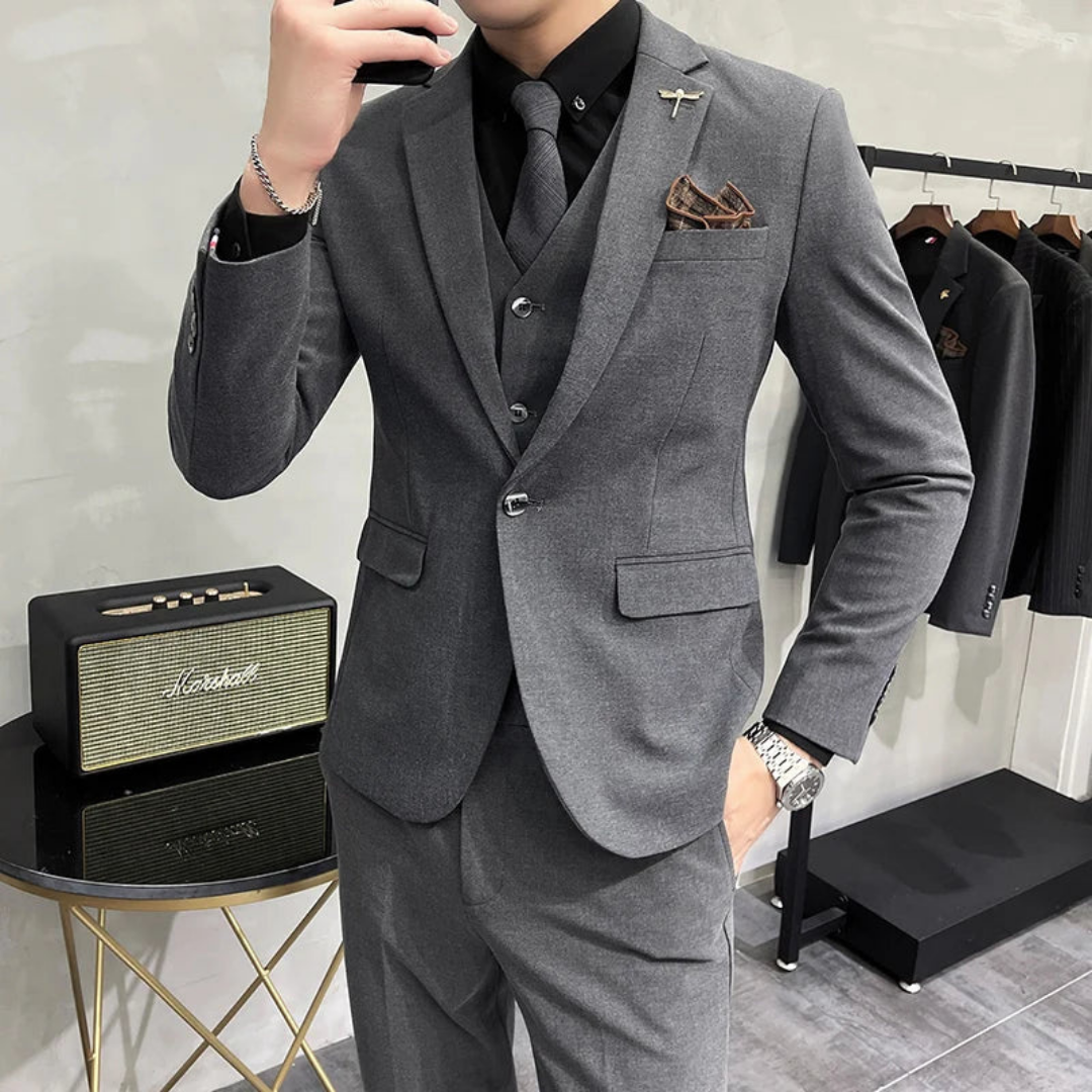 Costume trois pièces coupe slim pour homme | automne formel