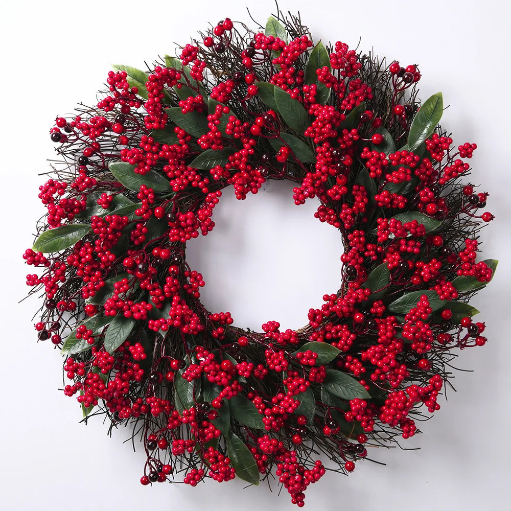 Couronnes de Noël à baies rouges