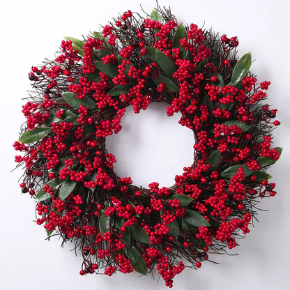 Couronnes de Noël à baies rouges
