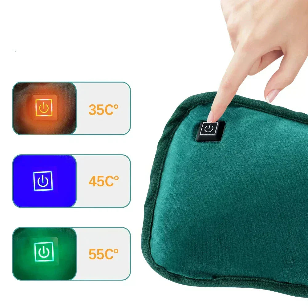 Coussin chauffant portable en graphène | rechargeable par USB | 3 niveaux de température | chauffe-mains et ventre ergonomique | avec arrêt automatique intelligent inclus