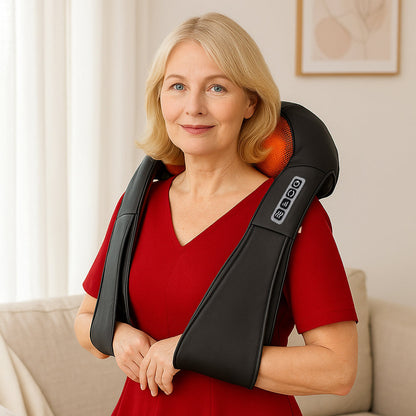 Coussin de massage shiatsu avec chaleur pour la nuque, les épaules et le dos (V2)